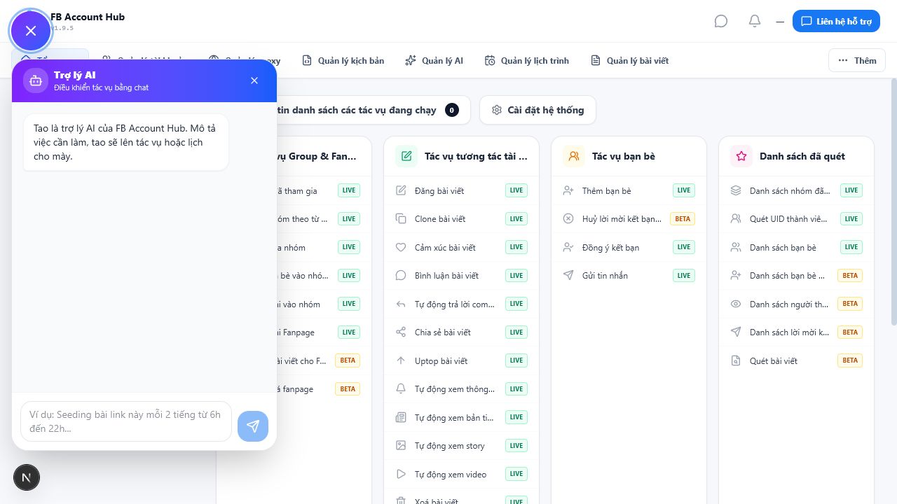Trợ lý AI trong FB Auto